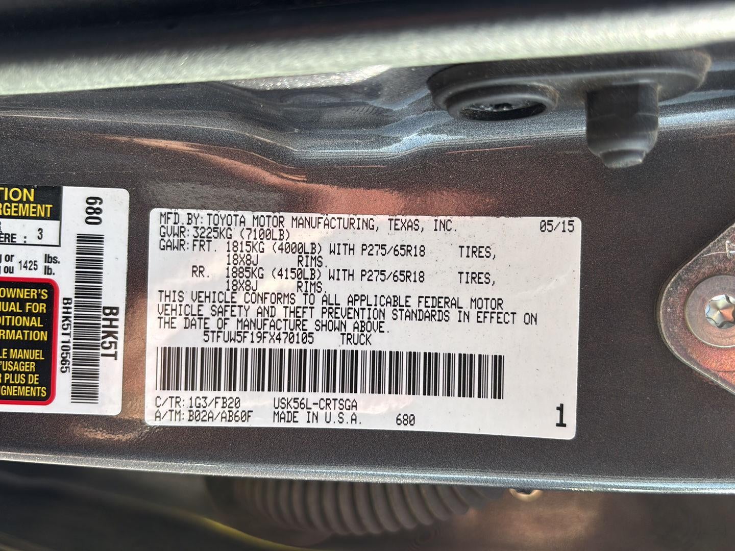 2015 Toyota TUNDRA Base