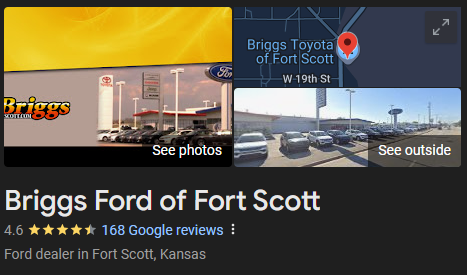 Briggs Ford of Fort Scott - Recent Google Reviews
